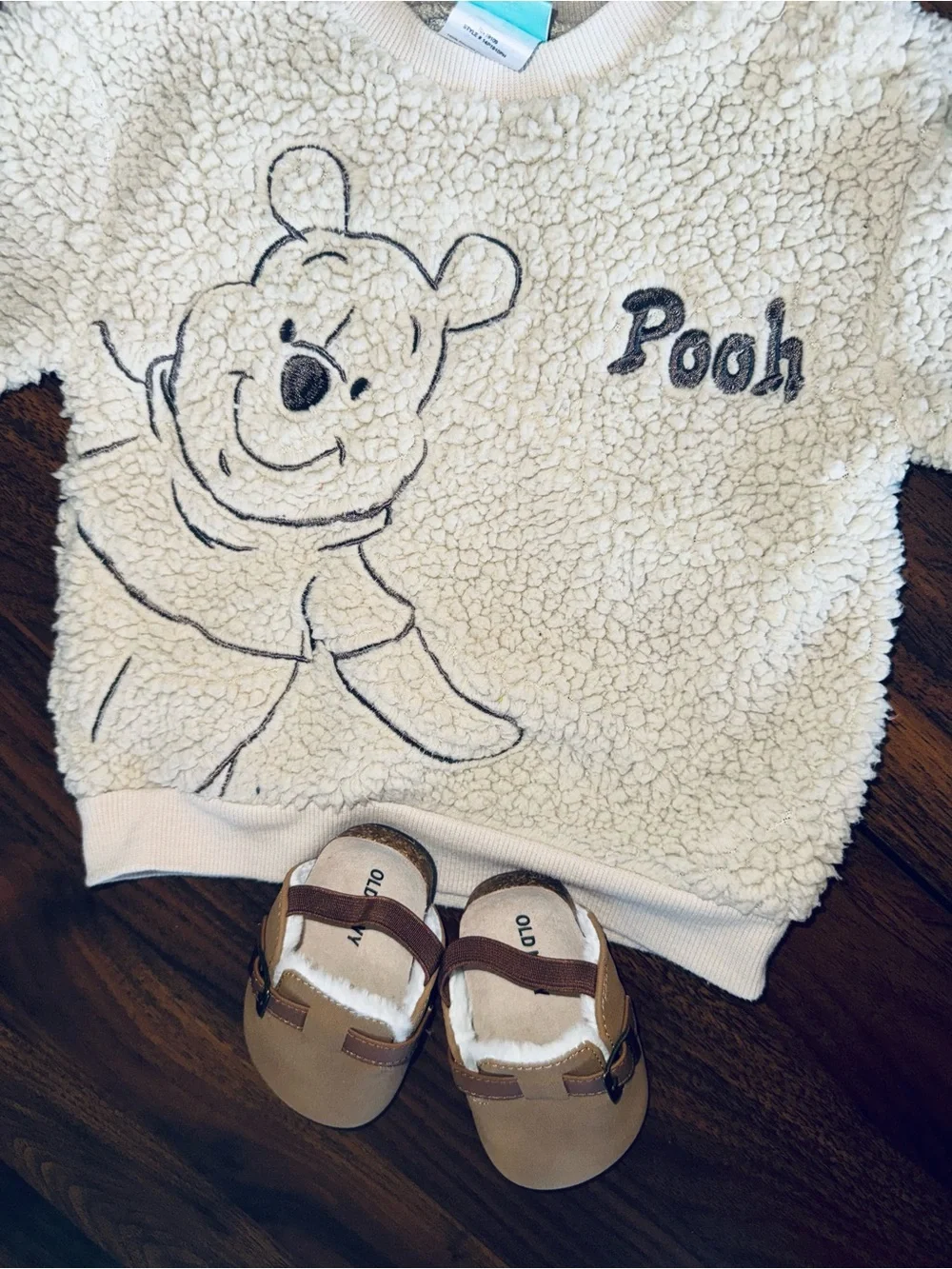 Disney Winnie the Pooh Sherpa Fleece Pullover with shoes.